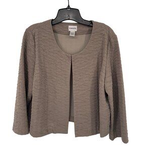 Chicos 2 beige Textured Open Front jacket shrug Size large womens